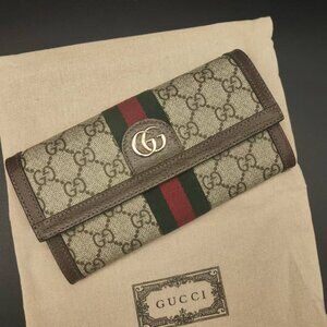 Gucci Classic Long Wallet with Gold GG Logo